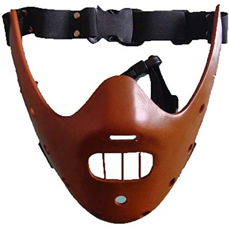 Maske Hannibal Halloween Masken Schweigen Der Lämmer Cosplay Makeup Terror Harz Teufel Masken-Maskerade-Tanzparty-Props Halbe Gesichtsmaske Brown-18.5 * 18.5 * 8.5cm