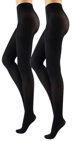 CALZITALY PACK 2 Paires Collants Opaque 40 Den, Collant Opaque Pour Tous Les Jours, Noir, Marron, S, M, L, XL, Fabriqué En Italie (M, Noir)