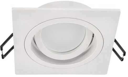 EDO, Tulid SQ Blanco foco empotrable, giratorio y cuadrado en blanco, casquillo GU10, lámpara de techo, lámpara de techo empotrable en aluminio, EDO777327