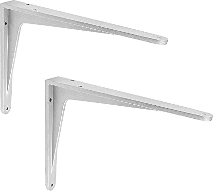 ALPENSTAHL Schwerlastkonsole Aluminium Silber matt | SPARTA | 2 Stück Schwerlastwinkel für die Wandmontage | Winkelkonsole schwerlast: 115 x 140 x 32 mm | Tragkraft: 100 kg | Regalwinkel Silber