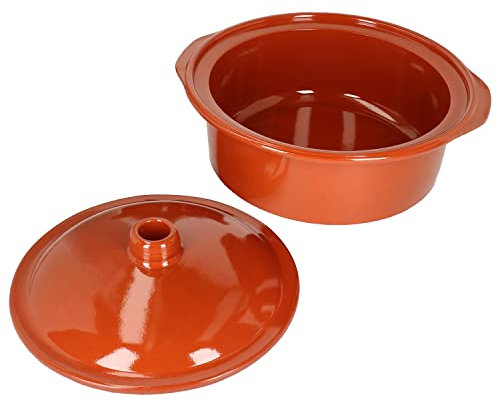 MamboCat Concotte Ton-Topf mit Deckel I robuste Töpfe aus Ton - backofengeeignet I glasiert & leicht zu reinigen I echte Handarbeit - Jede Tonschale EIN Unikat I Cocotte groß 4 l