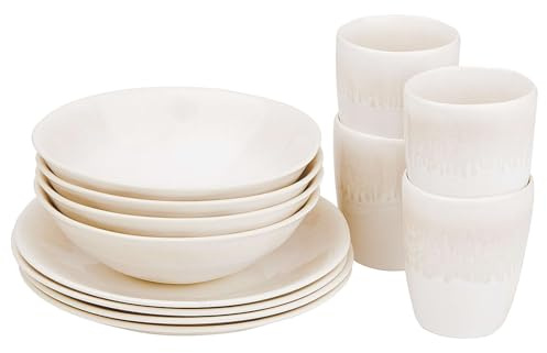 BUTLERS 12-tlg. Frühstücksset für 4 Personen Steinzeug - ATLANTIS -