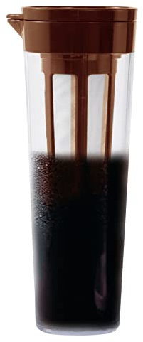 FIYSON Cafetera para extracción en frío, cafetera con tapa hermética, botella de té helado con filtro, jarra de café helado lista para beber, taza de café helado, té caliente, bebidas de frutas Leche