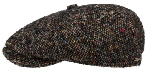 Stetson Hatteras Colour Dots Flatcap Schirmmütze Klassische Ballonmütze Mehrfarbig melierte Wollcap Made in EU Herren Herbst/Winter
