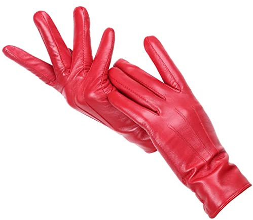 Winter Fashion Damen Lederhandschuhe, Fahren Sie ein Auto, um warm zu halten, Damen Winterhandschuhe, weiches Leder Damen Handschuhe