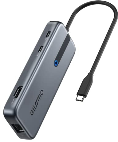 USB C Hub 4K@60Hz, 100W PD, Ethernet RJ45, 10Gbps USB-C/A 3.2Gen 2, MicroSD & SD Kartenleser, 2 USB 3.0, 9-in-1 GIISSMO USB C Hub Kompatibel mit MacBook M1 M2, HP Dell Lenovo Laptops und mehr