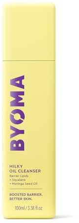 BYOMA Milky Oil Cleanser (100ml) Hydrating Facial Cleanser with Skin Barrier Repair - Deeply Hydrated and Nourished Skin, No Oily Residue, Vegan