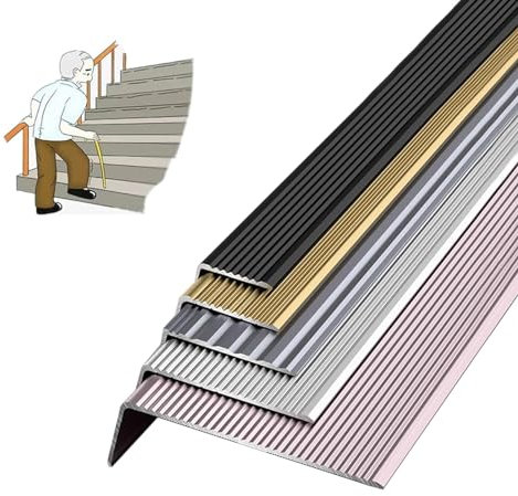 Treppenkantenprofil In L-Form Aus Aluminium, Länge 90cm Treppenkantenschutz Treppenkante Für Treppen, Breite 30 50 70 100mm, Treppendekorleisten Eckenschutz Antirutsch-Profil Stufenkantenprofil