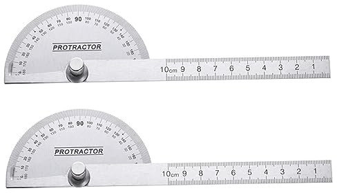 EXCEART 2pezzi Goniometro in Acciaio Resistente Gradi Angolare Testa Rotonda Righello Oscillante Strumenti Misurazione Per Pittura Disegno Tecnico