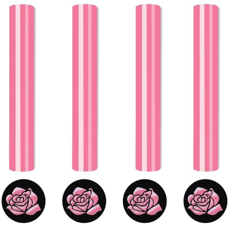 Pink Rosa Transferfolie Plotter Puff, 3D Plotterfolie Textil, Pink Puff Vinylfolie Plotter Wärmepresse, Aufbügeln HTV Vinyl für T-Shirts DIY Kleidung Bastelbedarf, 4 Blätter 10”X12”(30.5X25cm)