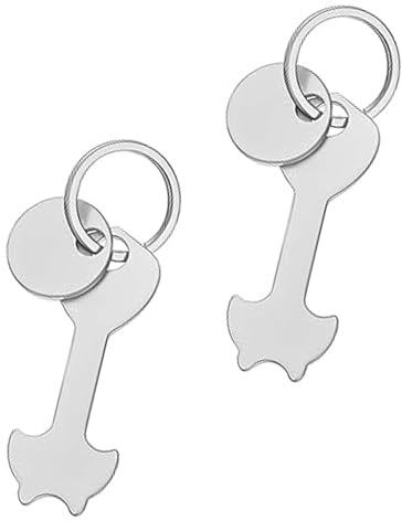 Stainless Steel Shopping Trolley Token Removable Cart Coin Keyring 2Pcs | Durable alloy keychains; detachable carriage unlockers; for daily grocery market convenience