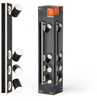 LEDVANCE DECOR SPOT MARS, 58,5W, 1.800lm, schwarz, Spotleuchte, verstellbare Köpfe, vielseitig anwendbar, Innenraumspot, warmweiße Lichtfarbe, hochwertige Optik, einfache Montage