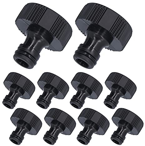 Haofy Conector de Pezón, Adaptador de Manguera de Plástico Duradero de 15 Mm, 10 Piezas para Jardín y Patio (Rosca Interna de 1 Pulgada) | Rosca 1 pulgada para grifos y pistolas, conexión sin herramientas, sellado continuo sin pérdidas, resistente a exteriores sin