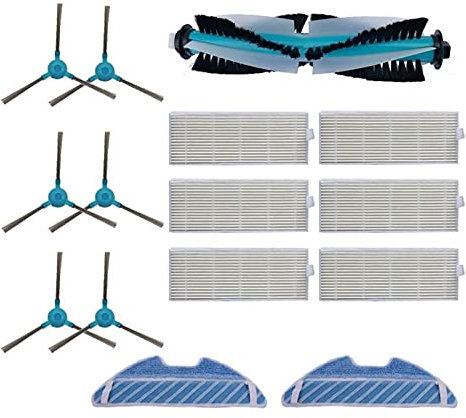 HEXHUASR Roller Pinsel Hepa-Filter Mopp Tuch Ersatz Kits Fit for Conga 1290 1390 1590 Roboter Staubsauger Ersatzteile dauerhaft (Color : Set 1)