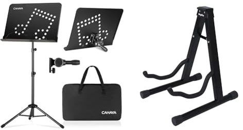 CAHAYA 2 in 1 Dual-Use Notenständer & Tischständer Stabil & Keplin Gitarrenständer A Rahmen, faltbar, universell passend für alle Gitarren akustisch, elektrisch, Bass, Ständer A (Gitarrenständer).