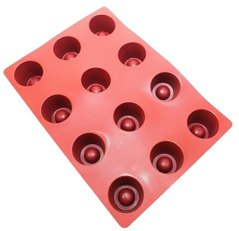 Maé - Moule Fondant avec Puits 12 Alvéoles - Silicone Alimentaire Premium Anti-Adhérent - Souple, Démoulage Facile et Net - Résistant T° -45°C / +280°C - 106 ml