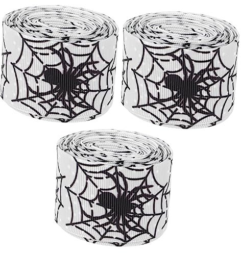 Operitacx 3stücke Dekoratives Halloween-geschenkband Yards Lange Schleifen Für -handwerksprojekte Vielseitig Einsetzbares Bedrucktes Satinband Für Geschenkverpackungen Und Festdeko