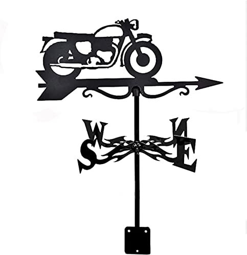 TIECHUINIUB Girouette de moto en acier inoxydable avec indicateur de direction pour jardin, terrasse, cour, décoration - Normale