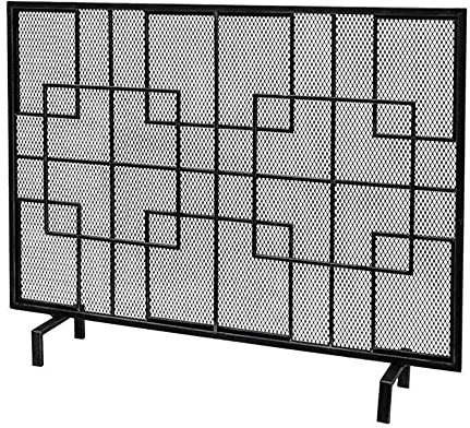 Fireplace Screen Guard, Paneel-Funkenschutz, Eisen-Kamin-Bildschirm-Verkleidung, Metallmaschen-Sicherheits-Kamin-Schutz für Holz,