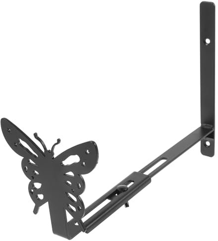 BESPORTBLE 1 Juego Soporte De Flores De Hierro Macetero De Pared Soporte para Colgar Plantas Colgador De Jardineras De Techo Soporte para Macetero Montaje En Pared Interior Planchar Black