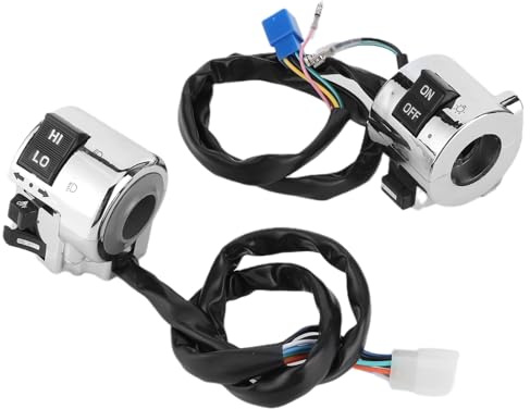 Motorrad Lenkerschalter - Startknopf Lichtschalter Ein Aus Druckknopf Schalter für 25mm Durchmesser Roller Lenker Zubehör