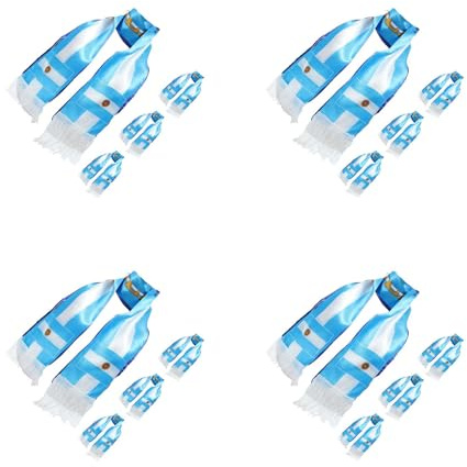 Happyyami 16piezas Bufandas De Tejer De Fútbol Diseño De Bandera De Argentina Para Eventos Deportivos Accesorio Para Animar y Celebrar Nacional