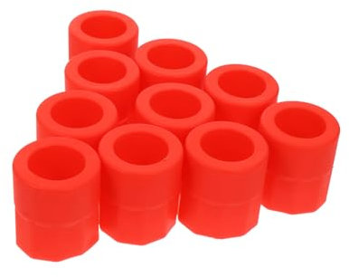 CATIEBYE 10pcs Silicone Shot Glass Ice Cube Molds Red Single Hole Whiskey Glass Ice Cups for Vodka Party and Bar Use