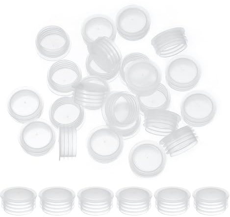 PATIKIL Tapones para Salero y Pimentero de 20mm/0.79, 25 Piezas Tapón de Plástico para Salero Reutilizable Transparente con Tapa Redonda para Botellas, Tuberías