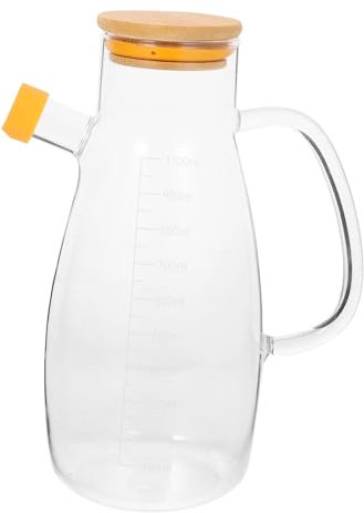 Cabilock Botella Dispensadora De Aceite De Vidrio 1000ml Transparente Antigoteo Para Cocina Hogar Versátil Para Aceite y Vinagre