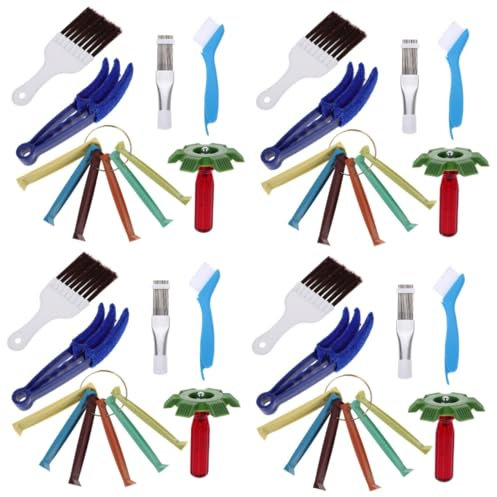 Gatuida 4 Ensembles unité peigne à ailettes de climatisation compresseur nettoyeur radiateur dépoussiérant pc peigne à ailettes de radiateur outil fin pour climatiseur Plastique