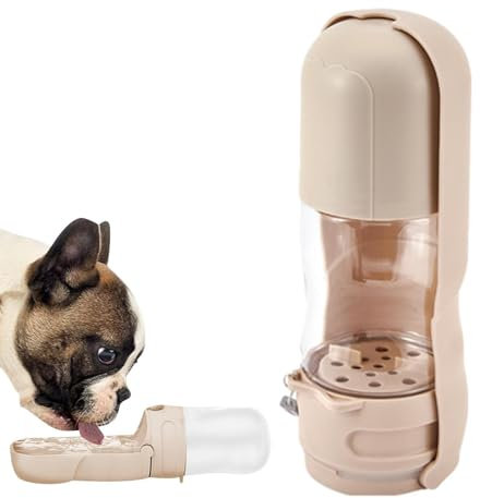 Botella de agua para perros con recipiente para alimentos, dispensador de agua de hierro para perros, vaso de agua para cachorros 2 en 1, accesorios para la alimentación y riego de animales pequeños y
