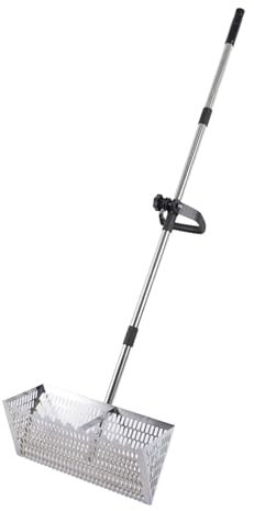 FashionCha Rastrillo de Arena Desmontable con Mango Largo para jardinería y Acampada, Acero Inoxidable 304