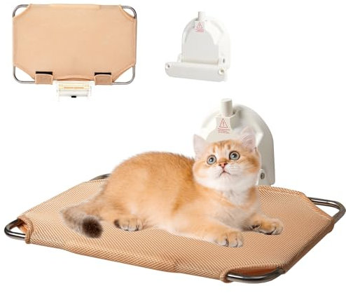 Fensterbrett Katze,Katzen Fensterliege,Katzenbett Fensterbank,Weich mit Wendebezug,Katzen Hängematte Fenster mit Großem Saugnäpfen Kann 25KG Halten,Verdicktem Stahlrahmen