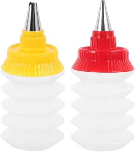 LABRIMP Botellas de Glaseado Ligeras y Prácticas Material PP 2 Piezas Color Aleatorio para Decoración de Pasteles y Galletas para Repostería Casera y Hojaldre