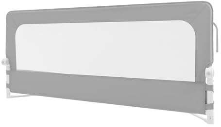ARBGO Klappbares Bettgitter, Rausfallschutz Bett, Kinder Bettschutzgitter, Stabiles Bettgitter Rausfallschutz, Kinderbettgitter, für Babys & Kinder, Schutzgitter für Kinderbetten,176x66cm (grau)