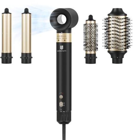 webeauty 6 i 1 luftstyler, höghastighets hårtork med hårtorksborste svart