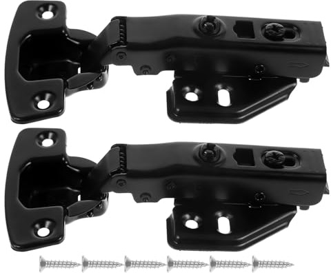 IWOWHERO 2 pezzi Cerniere per Porte Cucina Ammortizzate Soft Close Cerniere Scopri Mobiletto Sovrapposizione Completa Facili da Installare per Armadi e Colonne Cucina
