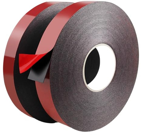 HIULLEN 2 pcs Ruban Adhésif Double Face Extra Fort, 10m x 20mm Ruban de Montage Double Face, Adhésif Double Face Extra Fort Extérieur, Imperméable Pour Voiture, Décoration de Maison, Bureau