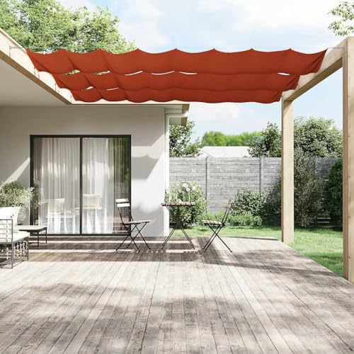 Balcón Parasol Vertical Terracota 140 x 600 cm Tela Oxford Terrazas Toldos para Balcón, Piscina, Terraza