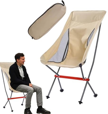Zhliuqo Fällstol för utomhusbruk | bärbar sittstol – ergonomiskt fiskesits – för strandvandring fiske picknick uteplats balkong trädgård backpacking bakgård camping