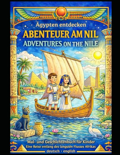 Ägypten entdecken – Abenteuer am Nil: Mal- & Geschichtenbuch für Kinder von 6–10 Jahren Eine Reise entlang des Nils – Deutsch & English