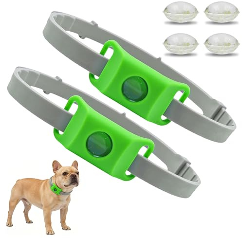 Collare Antiparassitario Naturale per Cani,Aquality Pets,Repellente per Pulci e Zecche con Ingredienti 100% Naturali,Protezione Duratura per Cani di Tutte le Taglie (2 Pezzi)