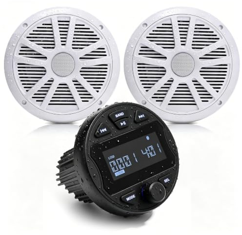 Liwogi Marine Radio da Barca Lettore MP3 Impermeabile con Casse | Radio AM/FM Ricevitore Stereo Marino per Barche, Yachts, Camper,LKW, Van, Golf Cart