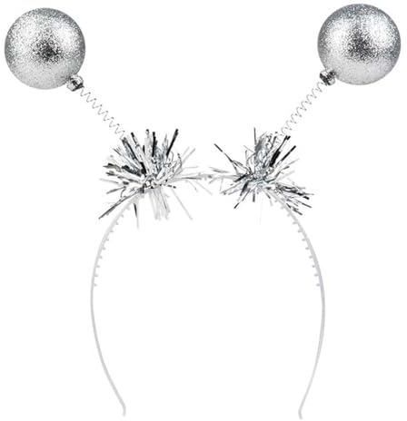 Boland 04246 - Haarreif Glitter Ball, silber, Feder, Kugel, Disco, Alien, glänzend, Kopfschmuck, Karneval, Halloween, Fasching, Mottoparty, Verkleidung, Theater, Accessoire