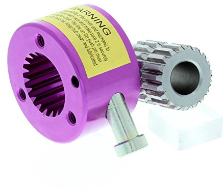 Speedway Motors Aluminum Push Button Quick Release Steering Wheel Hub, 5/8 Inch Splined Weld-On Sleeve for 5/8 Inch Shaft, 3-Bolt Pattern, Purple Anodized 19-Spline Design
