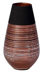Villeroy & Boch Manufacture Swirl große Soliflor-Vase, 18 cm, Kristallglas, bronze, schwarz