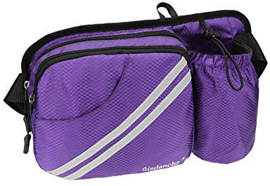 Gisdanchz Hüfttasche mit Trinkflasche Flaschenhalter Wasserdicht Bauchtasche Herren Damen Kinder für Wandern Sport Outdoor Hundetraining Gürteltasche wasserdichte Hip Pack Gurteltasche, Lila