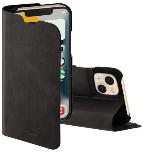 Hama Handytasche für Apple iPhone 13 „Guard Pro“ (Hülle mit Kartenfach, klappbare Kunstleder Handyhülle mit Magnetverschluss und Standfunktion) schwarz