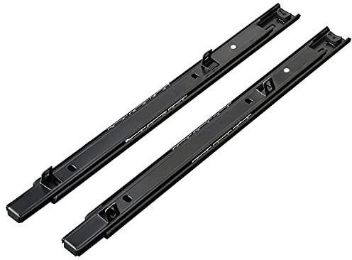 1 Pair Drawer Slides Keyboard Shelf Adjustable Under Desk Computer Slides Ball Bearing Runners for Shelf/Drawer (Color:Black,Size:330mm/14in)