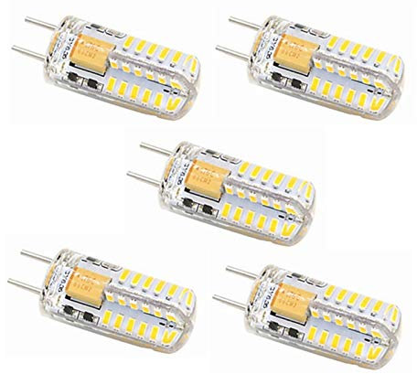 ANTYX GY6.35 Ampoule LED 3W 3014SMD 48LEDS AC / DC12V Silicone Souple Transparent Remplacer 30W La Lampe halogène Paquet de 5 (Couleur : Blanc Froid)